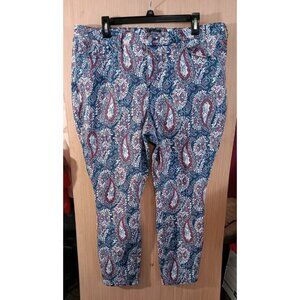 NYDJ Chico's (18) Womens Cotton Mykonos‎ Paisley Flawless Contour Skinny Jeans